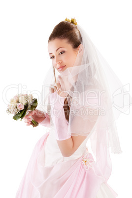 Beautiful woman dressed as a bride