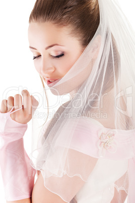 Beautiful woman dressed as a bride