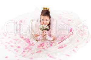 Beautiful woman dressed as a bride