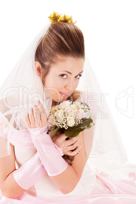 Beautiful woman dressed as a bride