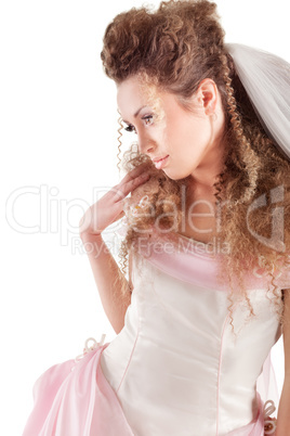 Beautiful woman dressed as a bride