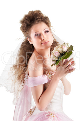 Beautiful woman dressed as a bride