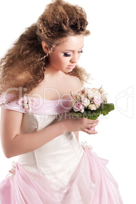 Beautiful woman dressed as a bride