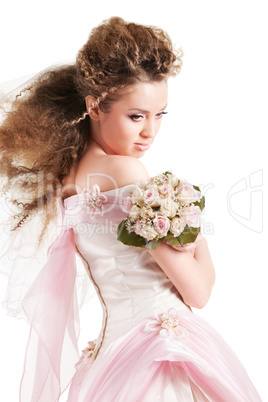 Beautiful woman dressed as a bride