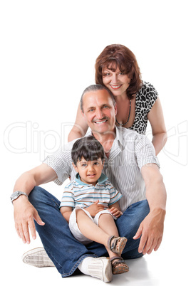 Happy grandparents with handsome grandsons