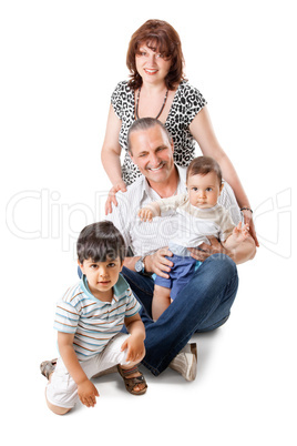 Happy grandparents with two handsome grandsons