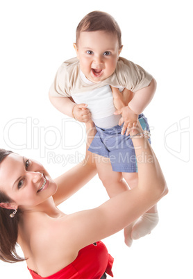 picture of happy mother with baby