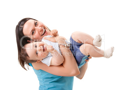 picture of happy mother with baby