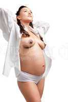 Beautiful adult pregnant woman