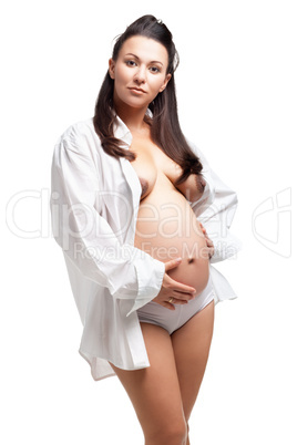 Beautiful adult pregnant woman