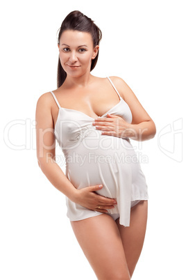 Beautiful adult pregnant woman