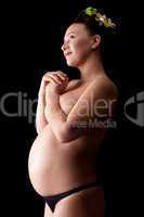 Beautiful adult pregnant woman