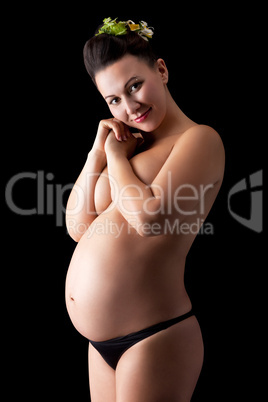 Beautiful adult pregnant woman