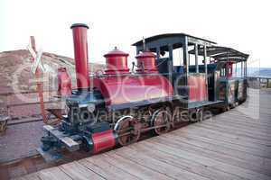 Vintage locomotive with carriage