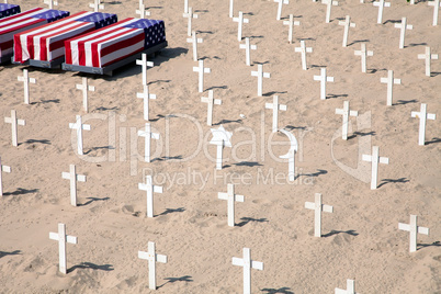 Field of different crosses