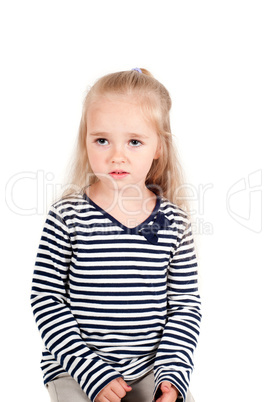 Little cute girl in studio