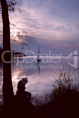 The photographer  working on the lake