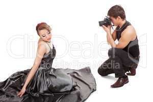 Young adult female model and photographer.