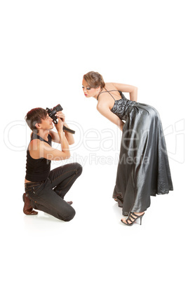 Young adult female model and photographer. Young adult female model and photographer.