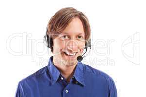 businessman working in a call center