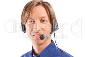 businessman working in a call center