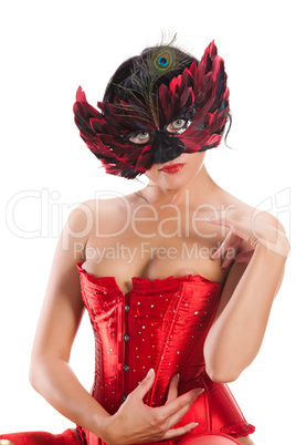 Sexy naked woman in mask