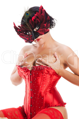 Sexy naked woman in mask