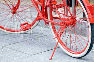 Red bicycle details