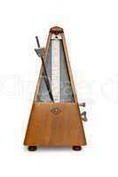 Antique Soviet-made musical metronome isolated on white background