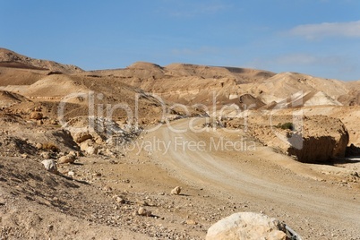 Road in the rocky desert