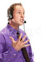 businessman working in a call center