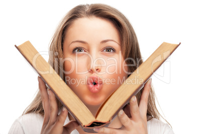 student woman with book