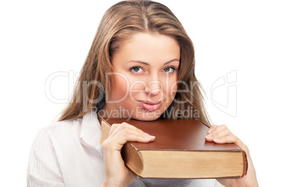 student woman with book