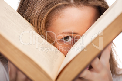 student woman with book