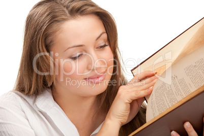 student woman with book