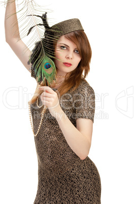 Studio portrait of attractive young woman