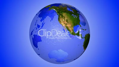 3D Looping glassy Globe. Alpha Channel