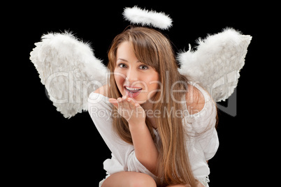 beautiful blonde angel woman