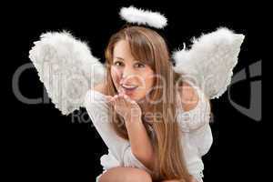 beautiful blonde angel woman