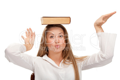 student woman with book