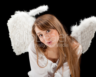 beautiful blonde angel woman