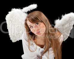 beautiful blonde angel woman