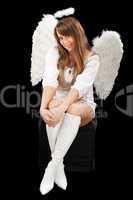 beautiful blonde angel woman