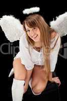 beautiful blonde angel woman