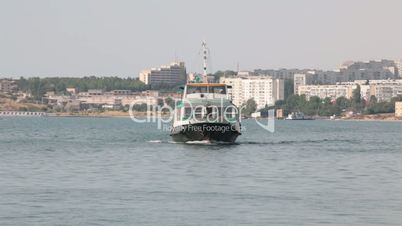 passenger boat mooring in the harbor