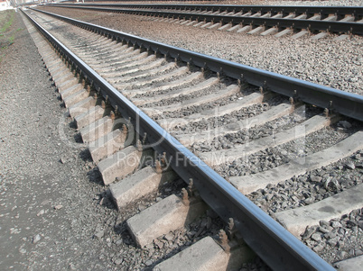 Iron rails. Railway
