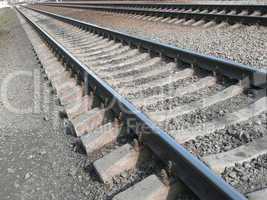 Iron rails. Railway