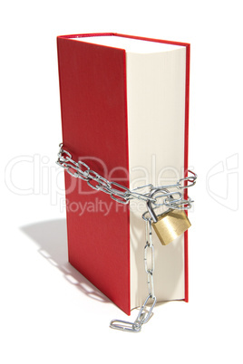 Rotes Buch mit Vorhängeschloss