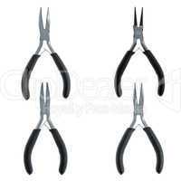 Set of four wire cutter pliers