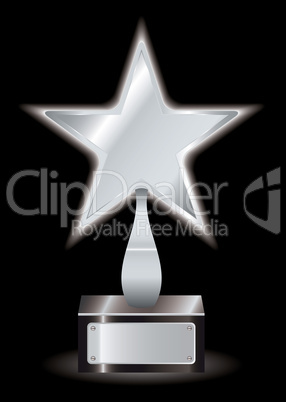 Silver star award trophy